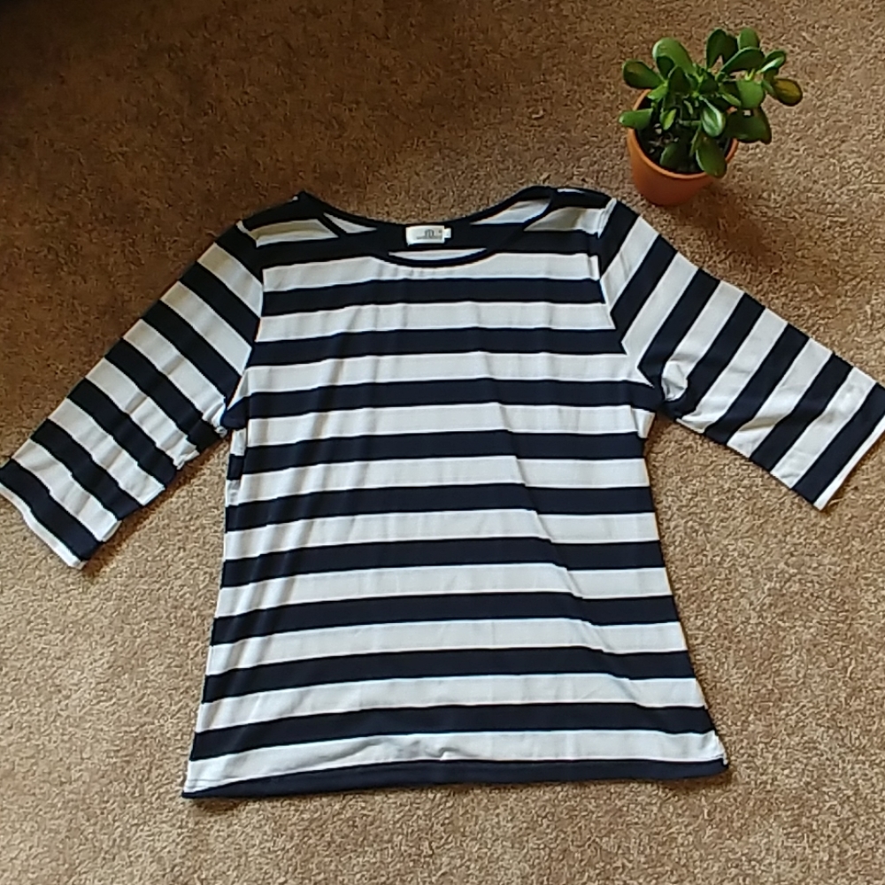 Missmoly white & navy blue stripes XL